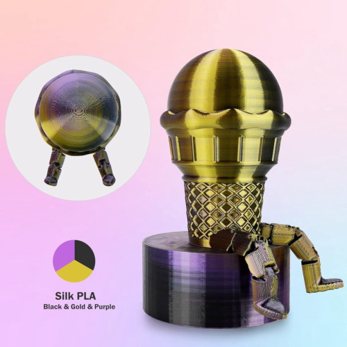 ERYONE Silk Tri-Color PLA, Black & Gold & Purple